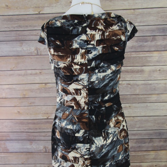 ADRIANNA PAPELL Camouflage Cap Sleeve Dress - Picture 6 of 8